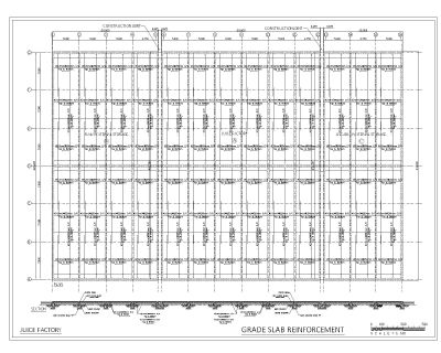 Juice Factory Shed Design Grade Slab Reinforcement- CAD Block – DWG AutoCAD Editable Drawing (Free Download)