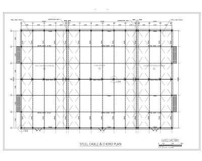 Juice Factory Shed Design Steel Cable & Chord Plan CAD Block – DWG AutoCAD Editable Drawing (Free Download)