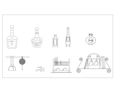 Free AutoCAD 2D Editable Drawings for Kitchen Crockery items - 9