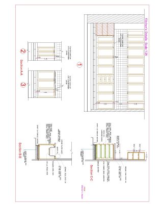 Free AutoCAD 2D Editable Drawings for Kitchen Details fit-out drawing - 1