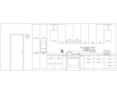 Free AutoCAD Drawing of Kitchen Interior Sectional Views with Fixtures - 11