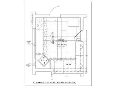Free AutoCAD 2D Editable Drawings for Kitchen Layout Plan