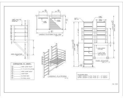 Landing Platform & Ladder Details.1 CAD Block – DWG AutoCAD Editable Drawing (Free Download)