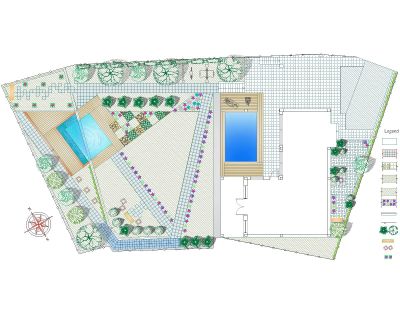 Landscaping Detailed Plan with Planting CAD Block – DWG AutoCAD Editable Drawing (Free Download)