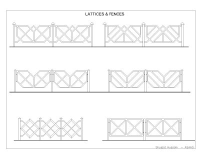 Free AutoCAD 2D Editable Drawings for LATTICES & FENCES - 2