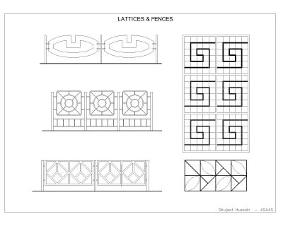 Free AutoCAD 2D Editable Drawings for LATTICES & FENCES - 3