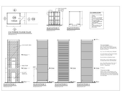 Lift Tower Shipping Container Door Specifications for Architectural Drawings