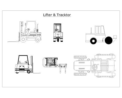 Lifter & Tracktor-1 CAD Block DWG AutoCAD Editable Drawing (Free Download)