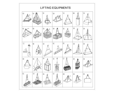 LIFTING EQUIPMENTS-2 CAD Block DWG AutoCAD Editable Drawing (Free Download)