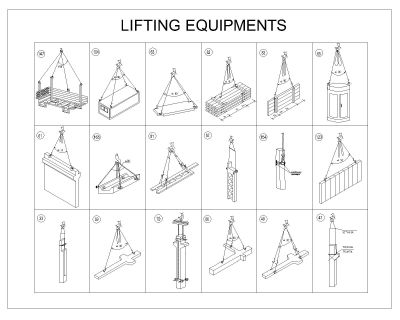 LIFTING EQUIPMENTS-4 CAD Block DWG AutoCAD Editable Drawing (Free Download)