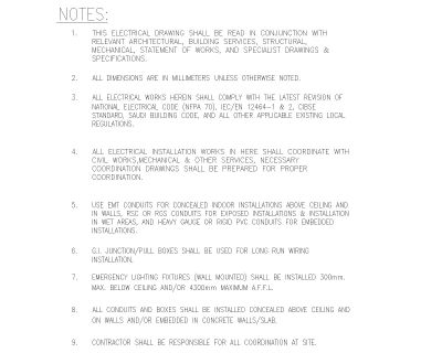 Lighting Notes CAD Block DWG AutoCAD Editable Drawing (Free Download)