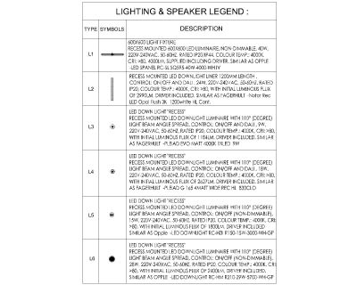 Free AutoCAD 2D Editable Drawings for Lighting & Speaker Legends 
