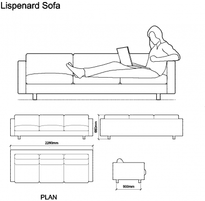 Lispenard Sofa DWG Drawing