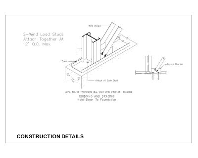 Free AutoCAD 2D Editable Drawings for Load Bearing Wall Construcion for Curtain Bridging -4