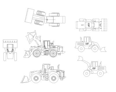 Free AutoCAD 2D Editable Drawings for Loader Construction Machinery new models 
