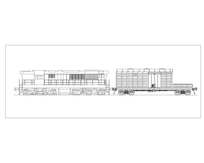 locomotive & Wagon-1 CAD Block DWG AutoCAD Editable Drawing (Free Download)