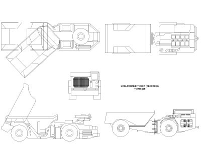 Free AutoCAD 2D Editable Drawings for LOW-PROFILE TRUCK (ELECTRIC)