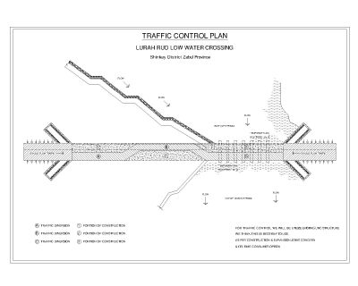Low Water Crossing Traffic Control Plan CAD Block Dwg AutoCAD Editable Drawing (Free Download)