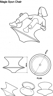 AutoCAD download Magis Spun Chair DWG Drawing