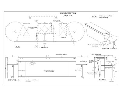 MAIN RECEPTION COUNTER CAD Block DWG AutoCAD Editable Drawing (Free Download)