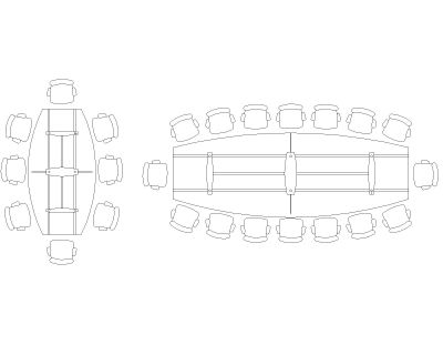 Meeting Table top view Design Drawing-2 CAD Block DWG AutoCAD Editable Drawing (Free Download)