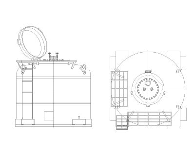 Metal Fuel Tank 2000 to 4000 Liters Capacity CAD Block DWG AutoCAD Editable Drawing (Free Download)