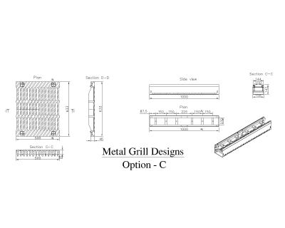 Free AutoCAD 2D Editable Drawings for Metal Grill Design Option - 3