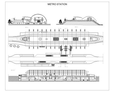 Metro Station Plan & Sections CAD Block DWG AutoCAD Editable Drawing (Free Download)