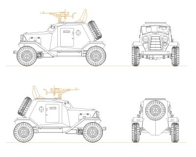 Military Vehicle_1-Model Architectural Drawing. CAD block in DWG format free download.