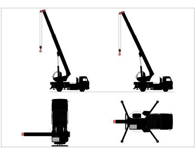 Mobile Crane Dynamic Model CAD Block DWG AutoCAD Editable Drawing (Free Download)