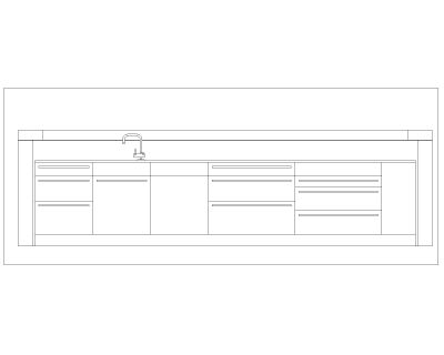 Free AutoCAD 2D Editable Drawings for Modern & Island Kitchen Internal Elevations_ 6