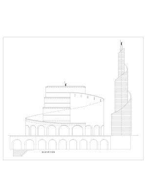 MOSQUE Elevation Design CAD Block DWG AutoCAD Editable Drawing (Free Download)