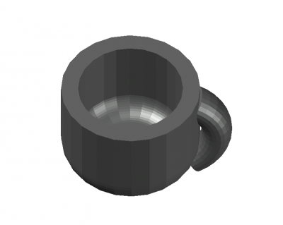 Mug with simple look 3d model .dwg format