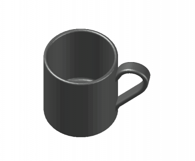 Simple designed mug 3d model .dwg format