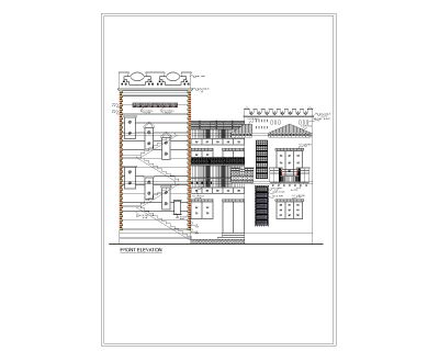Multi-Story Residential Building & Villas 2D Elevation-11 Architectural drawings. CAD block in DWG format free download.