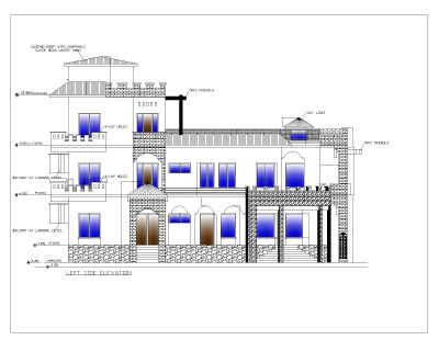 Multi-Story Residential Building & Villas 2D Elevation-18 Architectural drawings. CAD block in DWG format free download.