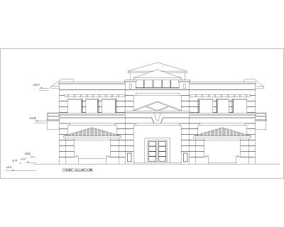 Multi-Story Residential Building & Villas 2D Elevation-1 Architectural drawings. CAD block in DWG format free download.