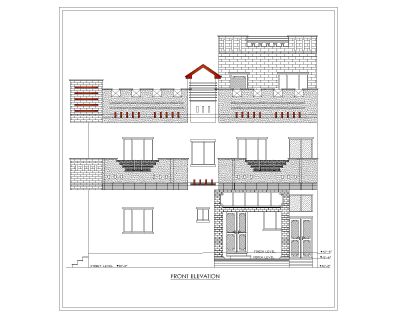 Multi-Story Residential Building & Villas 2D Elevation-25 Architectural drawings. CAD block in DWG format free download.