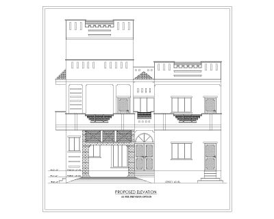 Multi-Story Residential Building & Villas 2D Elevation-26 Architectural drawings. CAD block in DWG format free download.