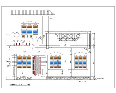 Multi-Story Residential Building & Villas 2D Elevation-34 Architectural drawings. CAD block in DWG format free download.