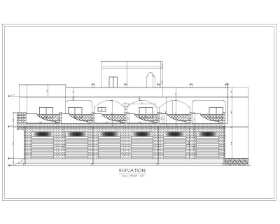 Multi-Story Residential Building & Villas 2D Elevation-8 Architectural drawings. CAD block in DWG format free download.