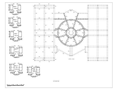 Free AutoCAD 2D Editable Drawings for Multistoried  Shopping Mall Design Roof Beam plan