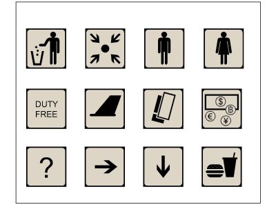 Navigation icons (Signs & Symbols) for Airports-4. CAD block in DWG format free download.