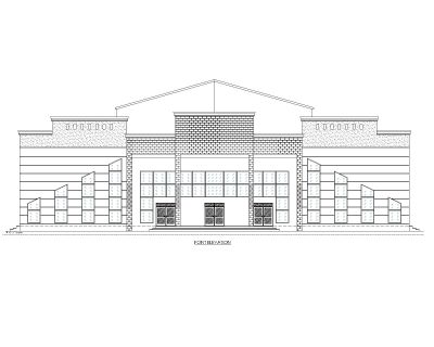 Free AutoCAD 2D New Church Design Detailed Elevation-D