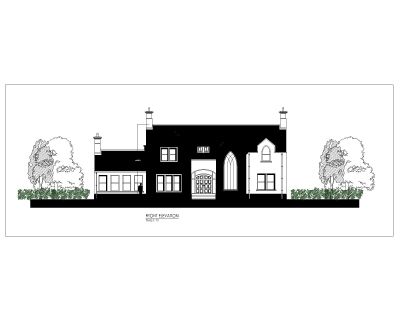 New Dwelling House Front Elevation Plan CAD Block DWG AutoCAD Editable Drawing (Free Download)