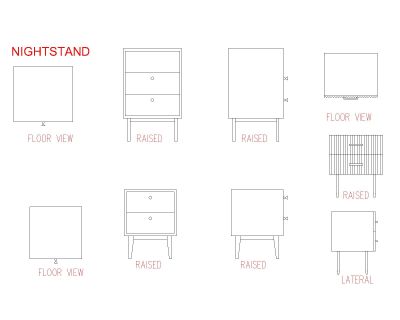 Free AutoCAD 2D Editable Drawings for Night Stand Ideas