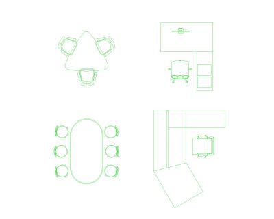 Free AutoCAD 2D Detailed Drawing for Meeting Room Chairs with Tables-3