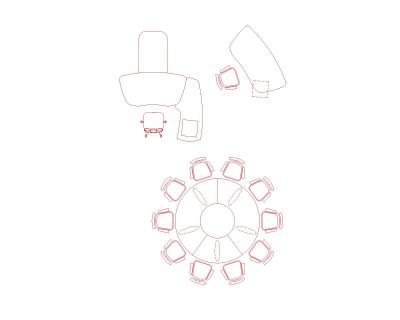 Free AutoCAD 2D Detailed Drawing for Meeting Room Chairs with Tables-5