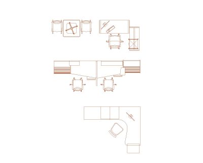 Free AutoCAD 2D Detailed Drawing for Meeting Room Chairs with Tables-9