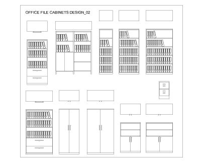 Free AutoCAD 2D Drawig of Office File Cabinets Design_02